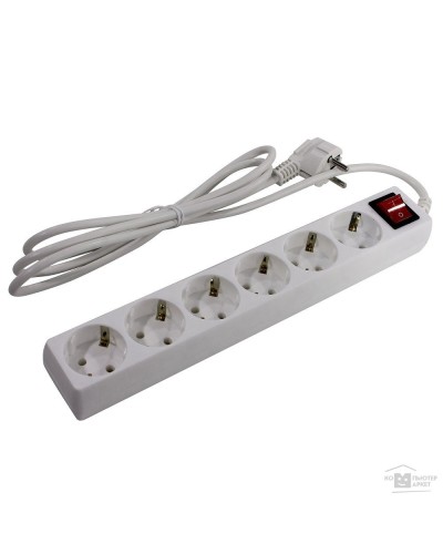 SP6W-230. Сетевой фильтр 6 розеток, 3м, белый. 5bites в Новошахтинске