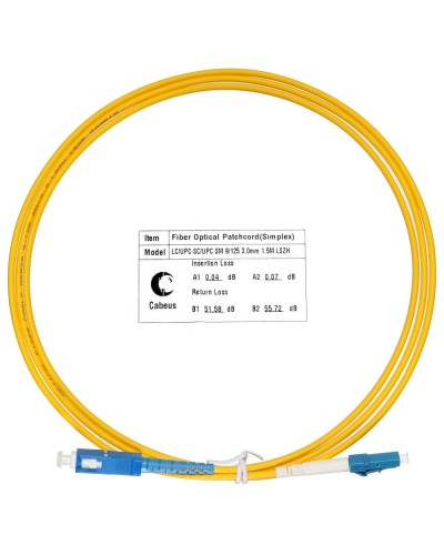 FOP(s)-9-LC-SC-1,5m (7520c). Патч-корд оптический. CABEUS в Новошахтинске