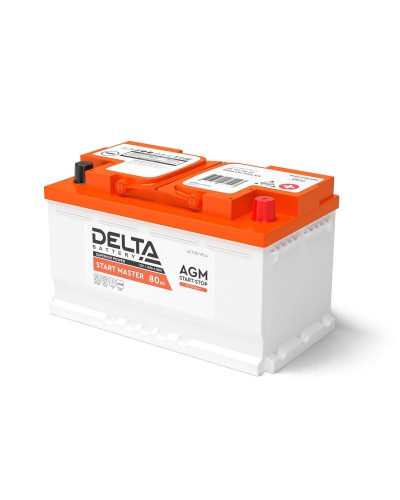 Delta START MASTER AGM 1280 (80 Ah). Аккумулятор автомобильный герметичный свинцово-кислотный. Delta в Новошахтинске