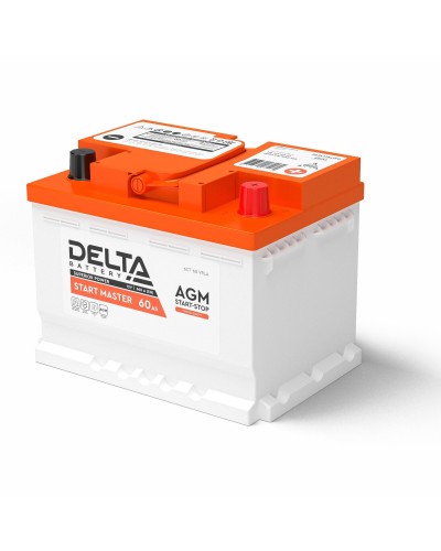 Delta START MASTER AGM 1260 (60 Ah). Аккумулятор автомобильный герметичный свинцово-кислотный. Delta в Новошахтинске