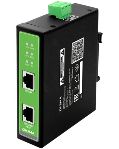 DNP30W48GDXM 10/100/1000BASE-T 30Вт 37-57В(DC). Инжектор PoE. Digma в Новошахтинске