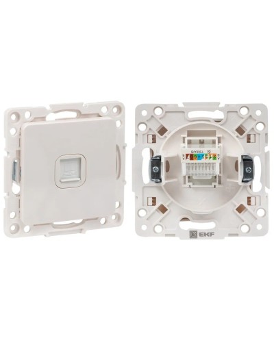 Стокгольм Механизм Розетки RJ-45 1-местной (EYK01-035-10). Механизм Розетки RJ-45 1-местной. EKF в Новошахтинске