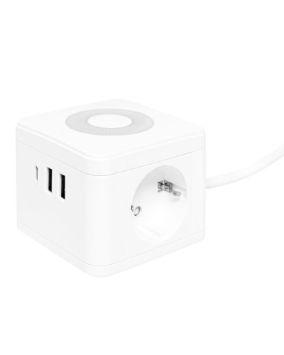 Удлинитель Куб 2 гнезда 2USB 2,4А+Type C + Ночник 1,3 метра 1мм2. Удлинитель Куб. EKF в Новошахтинске