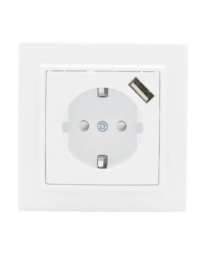 Минск Розетка 1-местная СП с/з 16А (ERR16-028-100-USB). Розетка 1-местная СП с/з 16А. EKF в Новошахтинске