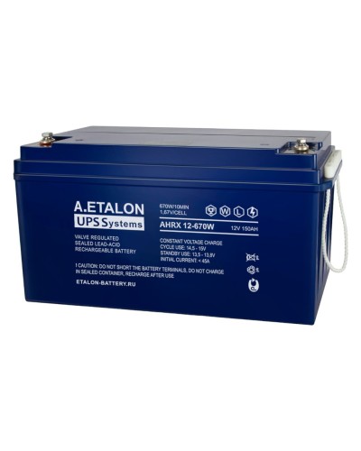 A.ETALON AHRX 12-670W (150). Аккумулятор герметичный свинцово-кислотный. ETALON в Новошахтинске
