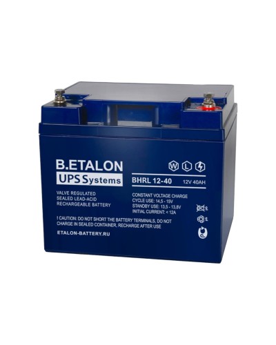 B.ETALON BHRL 12-40. Аккумулятор герметичный свинцово-кислотный. ETALON в Новошахтинске
