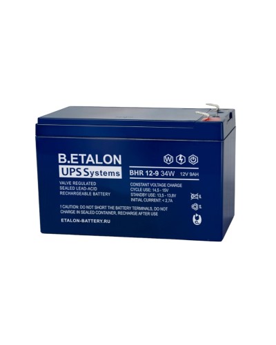 B.ETALON BHR 12-9 34W. Аккумулятор герметичный свинцово-кислотный. ETALON в Новошахтинске