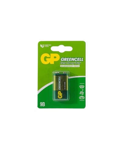 GP GreenCell 9V Крона (GP 1604GLF-2CR1), БЛИСТЕР. Солевая батарейка. GP Batteries в Новошахтинске