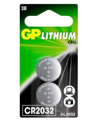 GP Lithium CR2032 (GP CR2032-2CRU2), упак. 2 шт. БЛИСТЕР. Литиевые дисковые батарейки. GP Batteries в Новошахтинске