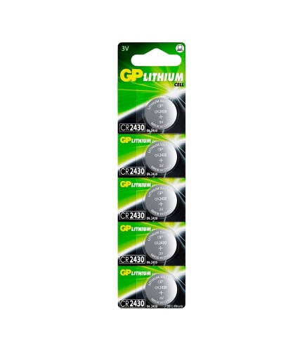 GP Lithium CR2430 (GP CR2430-2C5 100/1000), упак. 5 шт. БЛИСТЕР. Литиевые дисковые батарейки. GP Batteries в Новошахтинске