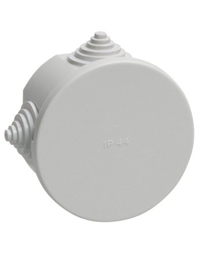 Коробка распаячная КМ41237 D75х40 открытой проводки IP44 4 гермоввода серая (UKO11-075-040-000-K41-44). Коробка распаячная безгалогенная (HF). IEK в Новошахтинске