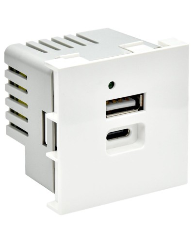Розетка USB A+C 4,2А PRIMER РКЮ-25-40-П белый IEK (PR-KK40D-RU-0-2-AC-K01). Розетка USB. IEK в Новошахтинске