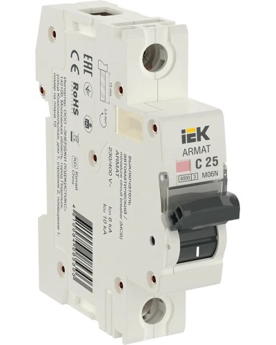 M06N 1P C 25А 6кА ARMAT (AR-M06N-1-C025). Автоматический выключатель. IEK в Новошахтинске