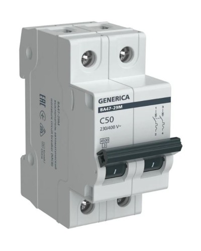 GENERICA ВА47-29М 2P C 50А 4,5кА (MVA21-2-050-C-G). Автоматический выключатель. IEK в Новошахтинске