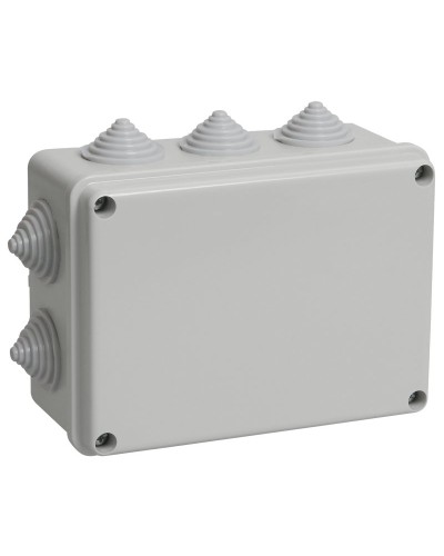 Коробка распаячная КМ41241 150х110х70 открытой проводки IP44 10 гермовводов серая (UKO10-150-110-070-K41-44). Коробка распаячная безгалогенная (HF). IEK в Новошахтинске