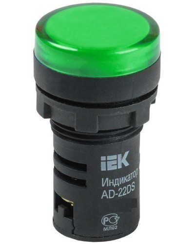 Лампа AD22DS (LED)матрица D22мм зеленый 24В AC/DC (BLS10-ADDS-024-K06). Светосигнальный индикатор. IEK в Новошахтинске