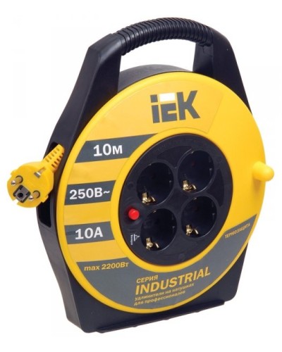 УК10 4 места, 10м (WKP14-10-04-10). Удлинитель на катушке Industrial. IEK в Новошахтинске