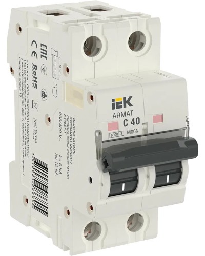 M06N 2P C 40А 6кА ARMAT (AR-M06N-2-C040). Автоматический выключатель. IEK в Новошахтинске