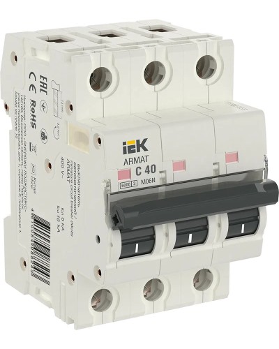 M06N 3P C 40А 6кА ARMAT (AR-M06N-3-C040). Автоматический выключатель. IEK в Новошахтинске
