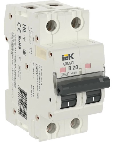M06N 2P B 20А 6кА ARMAT (AR-M06N-2-B020). Автоматический выключатель. IEK в Новошахтинске