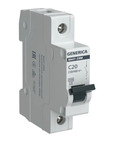 GENERICA ВА47-29М 1P C 20А 4,5кА (MVA21-1-020-C-G). Автоматический выключатель. IEK в Новошахтинске
