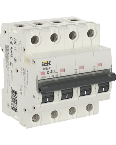 M10N 4P C 40А 10кА ARMAT (AR-M10N-4-C040). Автоматический выключатель. IEK в Новошахтинске