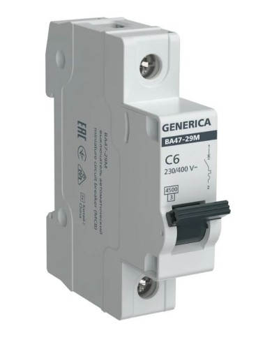 GENERICA ВА47-29М 1P C 6А 4,5кА (MVA21-1-006-C-G). Автоматический выключатель. IEK в Новошахтинске