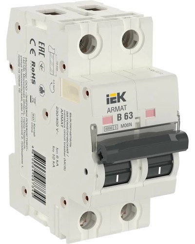M06N 2P B 63А 6кА ARMAT (AR-M06N-2-B063). Автоматический выключатель. IEK в Новошахтинске