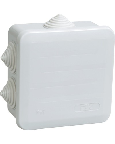 Коробка распаячная КМ41255 100х100х50 открытой проводки IP44 6 гермовводов серая (UKOZ11-100-100-050-K41-44). Коробка распаячная безгалогенная (HF) с защелкивающейся крышкой. IEK в Новошахтинске