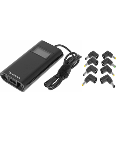Блок питания Ippon D90U автоматический 90W 15V-19.5V 8-connectors 4.5A 1xUSB 2.1A, LCD индикатор (654527). Блок питания. Ippon в Новошахтинске