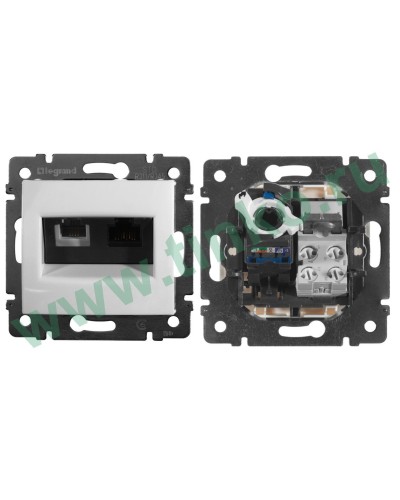 Розетка Valena 2xRJ11+RJ45 Cat.6, белый (770080). Розетка. LegranD в Новошахтинске