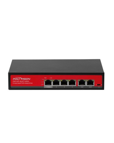 PND-04P-2M-BT1 (65W). Коммутатор неуправляемый 6-портовый с функцией PoE. Polyvision в Новошахтинске
