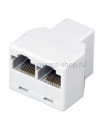 Двойник компьютерный UTP RJ-45(8P8C) (гнездо - 2 гнезда) REXANT (03-0103): Кабельный соединитель в Новошахтинске
