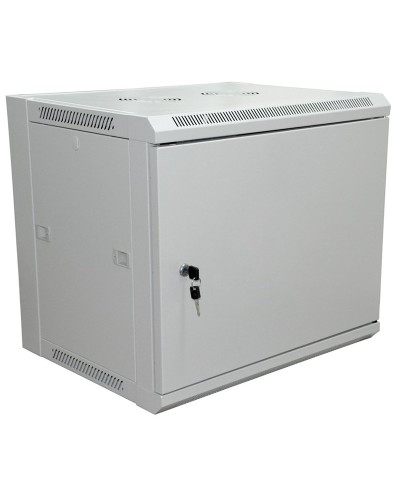 Шкаф телекоммуникационный 19 настенный 6U 600×450×370 мм (ШxГxВ) - передняя дверь металл, боковые стенки съемные (разобранный), RAL 7035 (04-2210). Шкаф телекоммуникационный 19 настенный 6U. Rexant в Новошахтинске