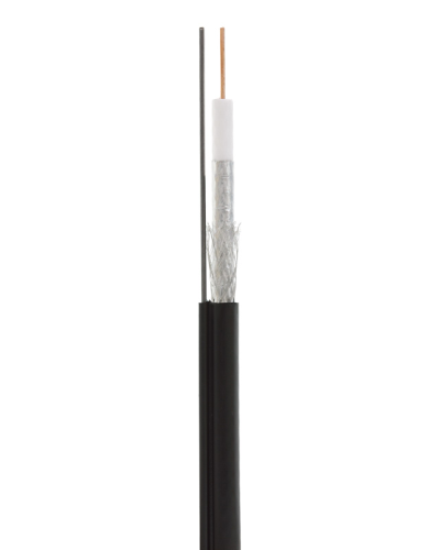 RG-11U, 75 Ом, CCS/Al/Al 83% + ТРОС*1 (бухта 305 м), черный OUTDOOR (01-3021). Кабель коаксиальный радиочастотный. Rexant в Новошахтинске