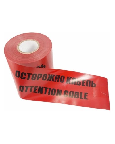 Лента сигнальная «Осторожно кабель» 150 мм х 100 м REXANT, цвет красный/черный (19-3015): Лента сигнальная предупредительная в Новошахтинске