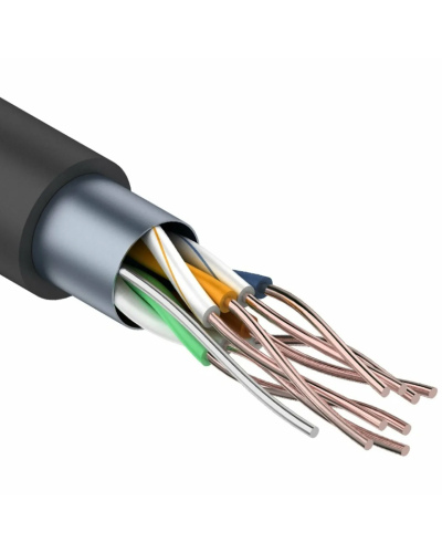 F/UTP, CAT 5e, PE, 4PR, 24AWG, OUTDOOR, SOLID, черный, 305м REXANT (01-0146-1). Кабель «витая пара» (LAN) для структурированных систем связи. Rexant в Новошахтинске