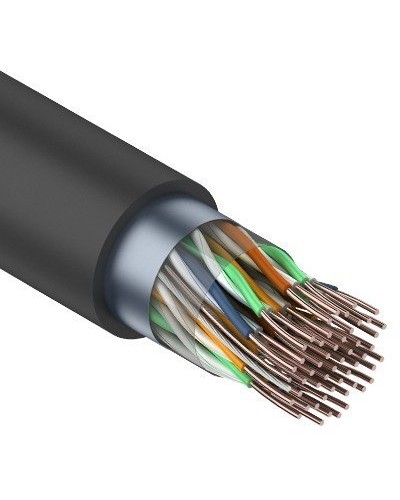 F/UTP, CAT 5, PE, 25PR, 24AWG, OUTDOOR, SOLID, черный, 305м, REXANT (01-1203). Кабель «витая пара» (LAN) для структурированных систем связи. Rexant в Новошахтинске