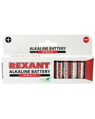 Алкалиновая батарейка AA/LR6 1,5 V 12 шт. REXANT (30-1026). Элемент питания. Rexant в Новошахтинске