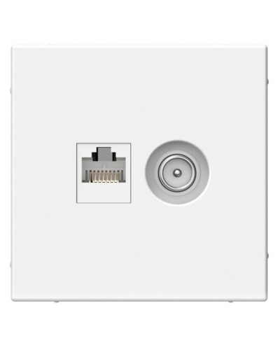 ArtGallery розетка двойная RJ45+TV, кат. 5Е, скрытой установки, механизм, белый (GAL000189). Розетка компьютерная + TV. Systeme Electric в Новошахтинске