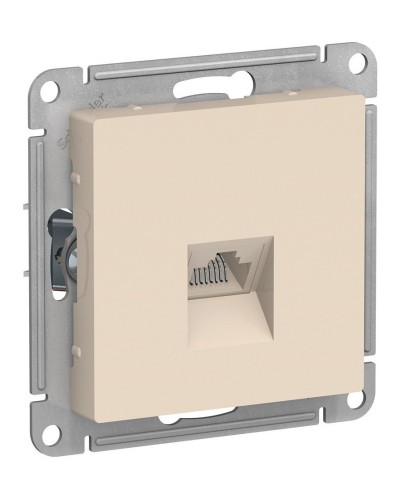 AtlasDesign розетка RJ45, кат. 5Е, 1-местная, скрытой установки, механизм, бежевый (ATN000283). Розетка компьютерная. Systeme Electric в Новошахтинске