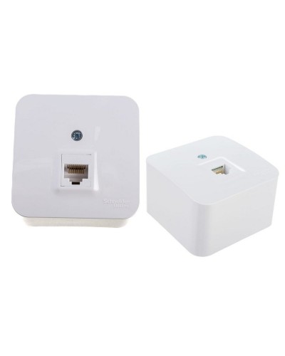 BLANCA розетка RJ45 1-местная, кат. 5Е, открытой установки, белый (BLNIA045001). Розетка компьютерная с изолированной пластиной. Systeme Electric в Новошахтинске