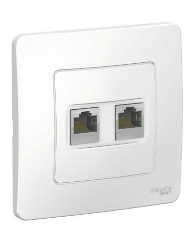BLANCA розетка RJ45, 2-местная, кат. 5Е, скрытой установки, белый (BLNIS045451). Розетка компьютерная. Systeme Electric в Новошахтинске