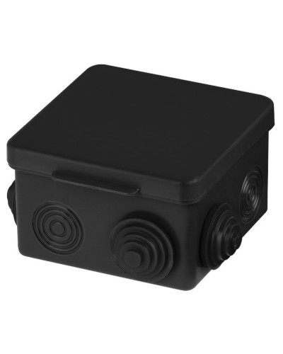 Распаячная коробка ОП 80х80х50мм, крышка, IP54, 7вх., черная TDM (SQ1401-0912). Распаячная коробка ОП. TDM ЕLECTRIC в Новошахтинске
