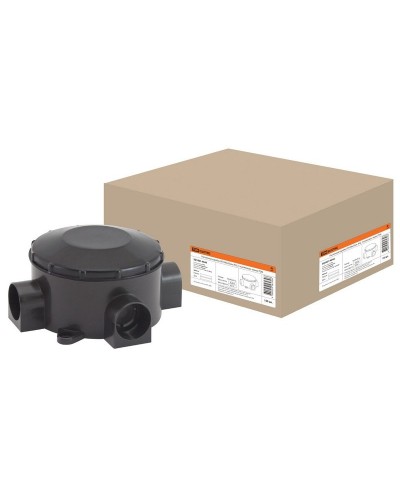 Распаячная коробка ОП D80х35мм, IP42, 3-х рожковая, черная TDM (SQ1401-4044). Распаячная коробка ОП. TDM ЕLECTRIC в Новошахтинске