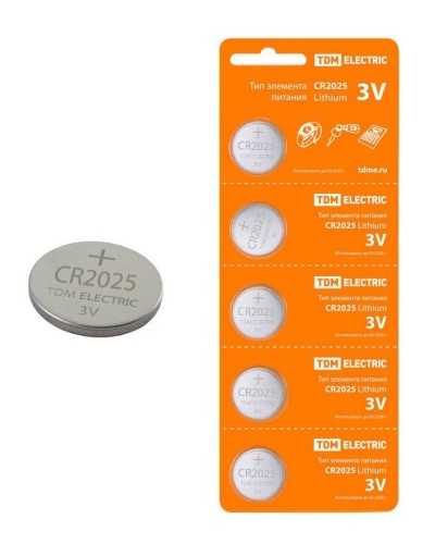 CR2025 Lithium 3V BP-5 TDM (SQ1702-0028). Элемент питания. TDM ЕLECTRIC в Новошахтинске