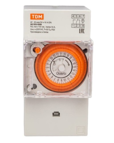 АР-30мин/24ч-16А-DIN (3 модуля) TDM (SQ1503-0006). Аналоговое суточное реле. TDM ЕLECTRIC в Новошахтинске