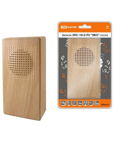 ЗПС-10/2-Пт ЭКО сосна, птичка, без кнопки, AC 230V (SQ1901-0026). Звонок проводной. TDM ЕLECTRIC в Новошахтинске