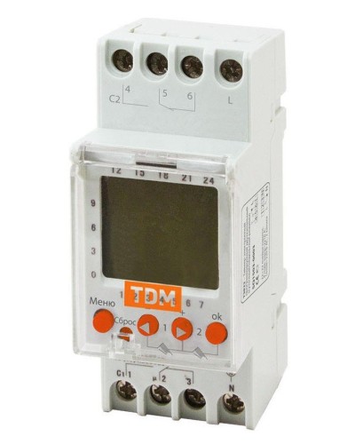 ТЭ822-2кан-1мин/7дн-44on/off-2х16А-DIN TDM (SQ1503-0003). Таймер электронный. TDM ЕLECTRIC в Новошахтинске