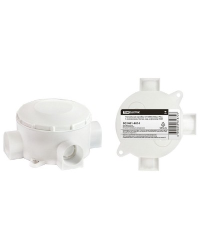Распаячная коробка ОП D80х35мм, IP42, 3-х рожковая, белая TDM (SQ1401-4014). Распаячная коробка ОП. TDM ЕLECTRIC в Новошахтинске